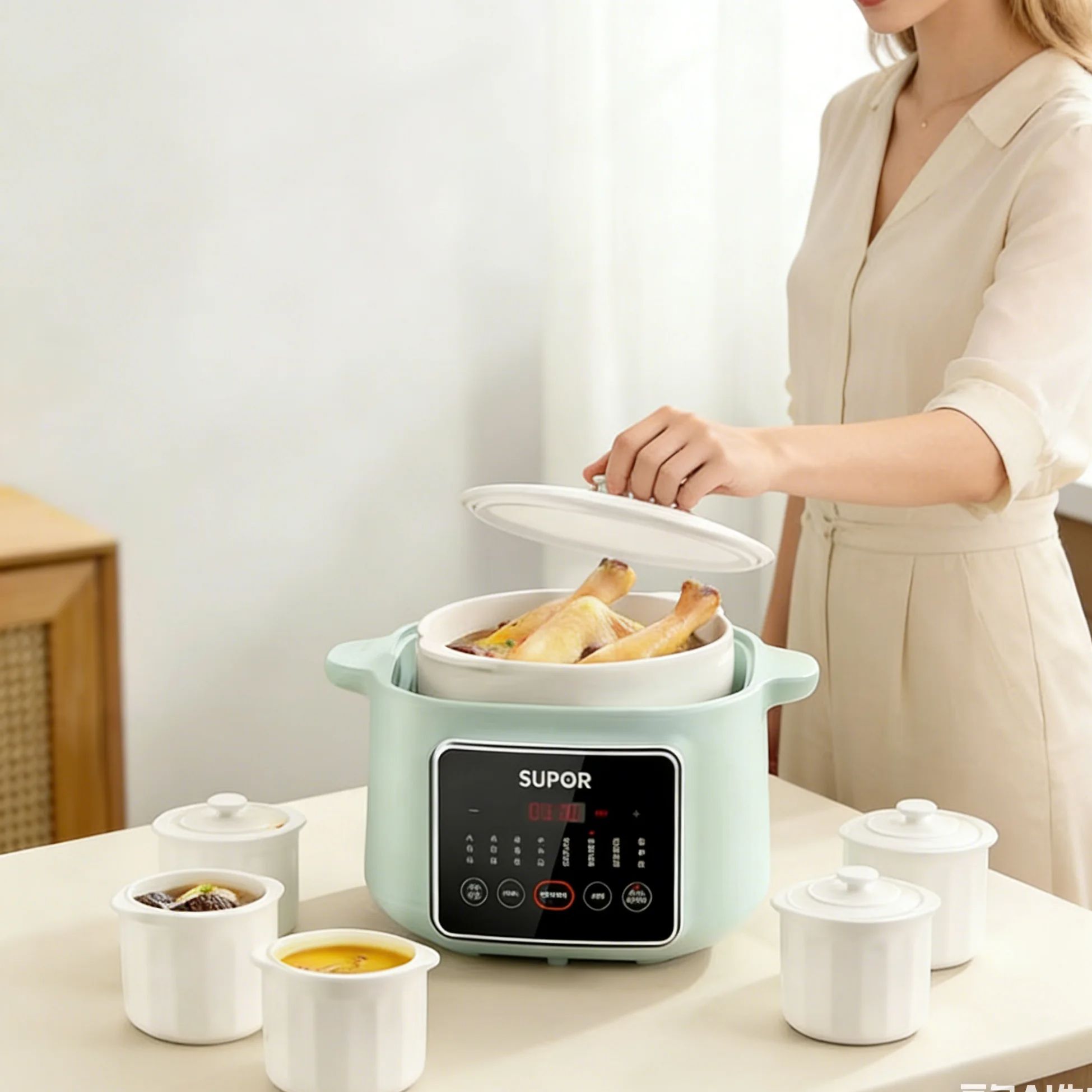 Slow Cooker Ceramic - SUPOR-olla de cocción lenta multifuncional de