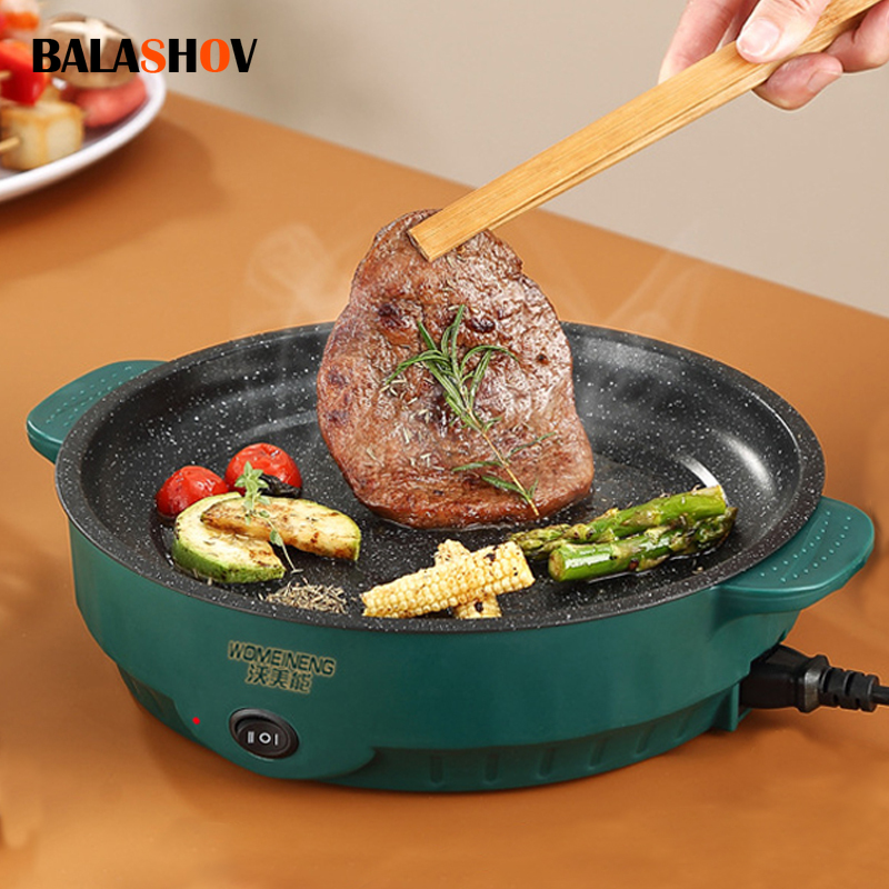 Slow Cooker Ceramic - Sartén eléctrica multicocina, 220V, barbacoa casera,