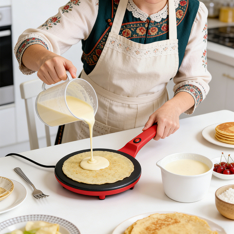 Crepe Maker Non Stick - Crepera Eléctrica de Una Sola Cara