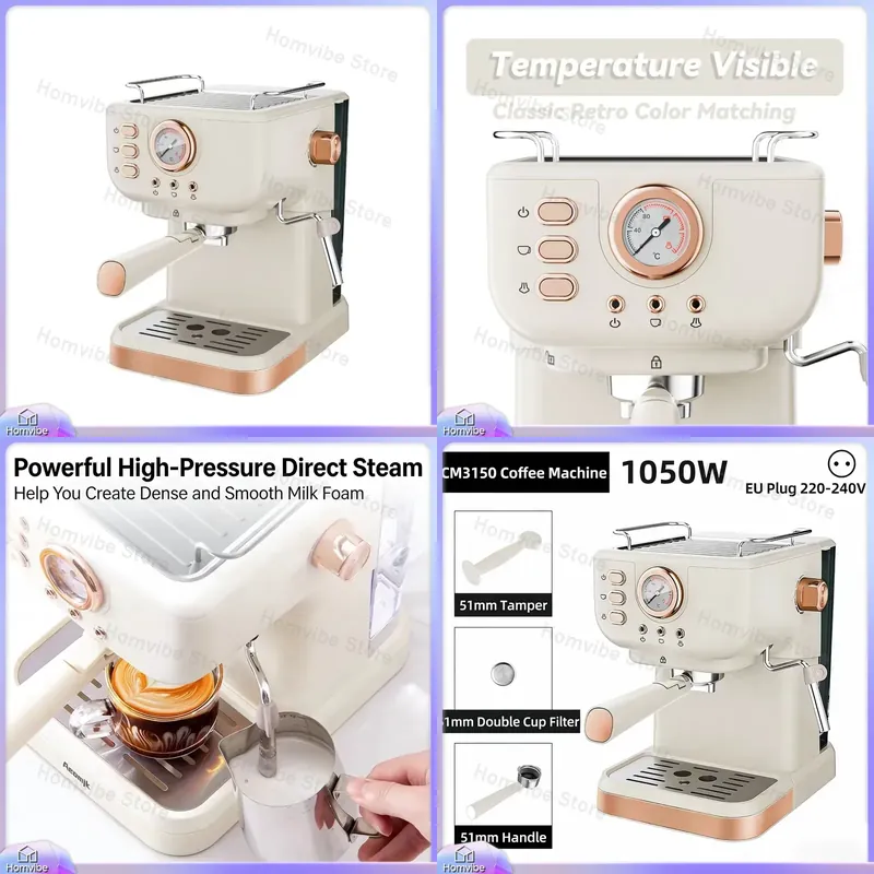Cafetera Espresso Semiautomáti - Milk Frother Automatic reseña y precio