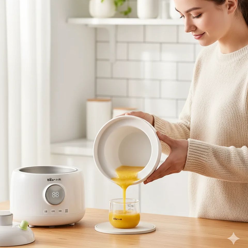 Olla de comida para bebés Bear - Slow Cooker Ceramic reseña y precio
