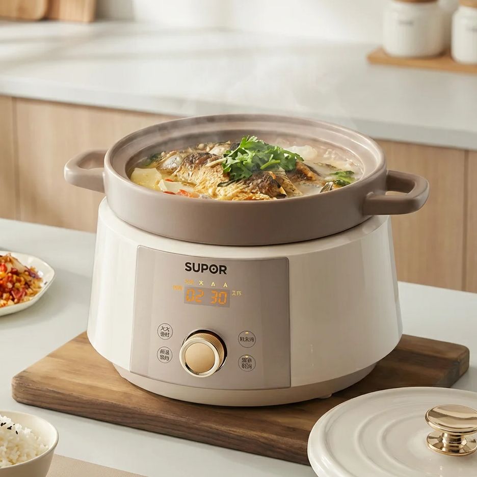 Olla de cocción lenta eléctric - Slow Cooker Ceramic reseña y precio